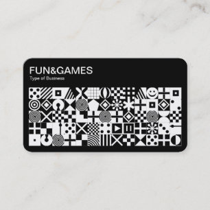 Fun and Games - White on Black with Black Business Card
