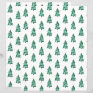 Fun and Modern Christmas Trees Scrapbook Paper