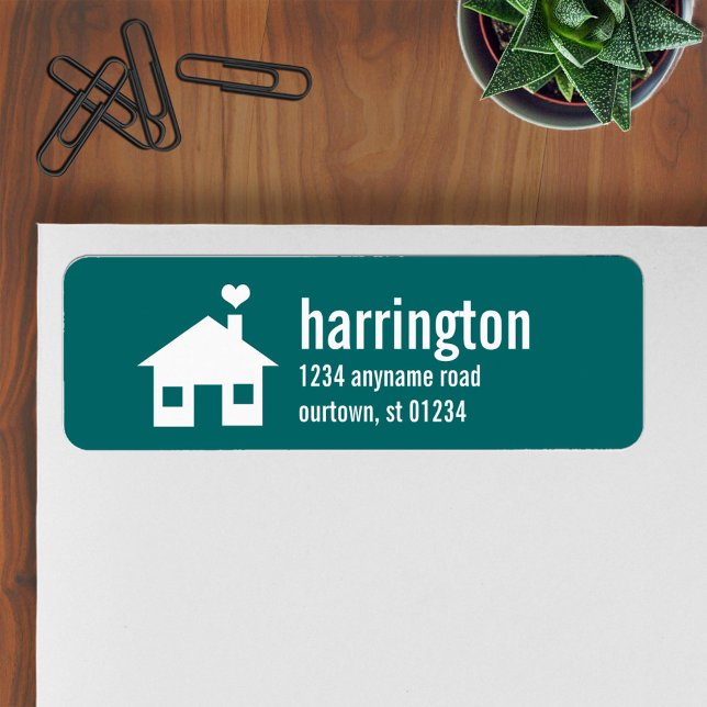 Fun and Modern Custom Teal Green Address Label (Creator Uploaded)