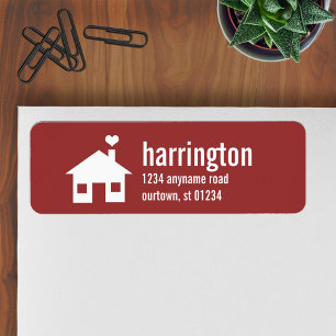 Fun and Modern Red Address Label