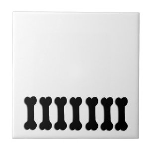 Fun and Playful Dog Bone Themed Gift BLACK V01 Tile