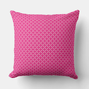 Fun and Playful Pink Geometric Design Throw Pillow