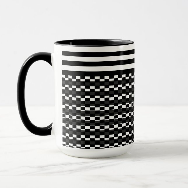 Fun and Pretty Black and White  Mug (Left)