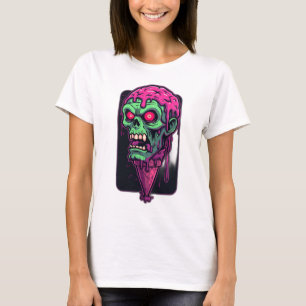 Fun and Scary Halloween Zombie Ice Cream Graphic T-Shirt