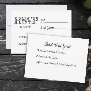 Fun and Simple Black and White Wedding RSVP Invitation