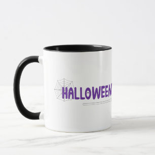 Fun and Spooky Halloween Lettering with Broom Mug