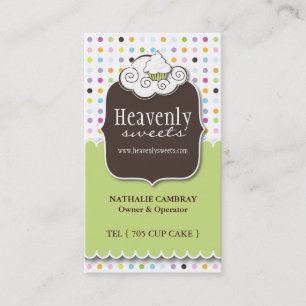 Fun and Whimsical Cupcake Bakery Business Card