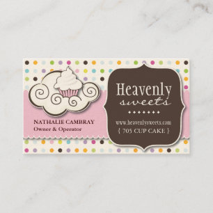 Fun and Whimsical Cupcake   Bakery Business Card