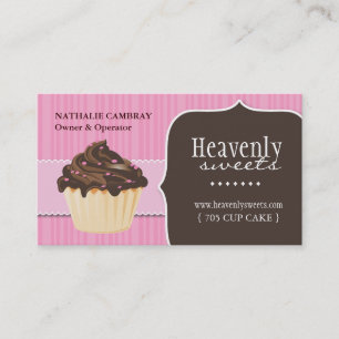 Fun and Whimsical Cupcake   Bakery Business Card