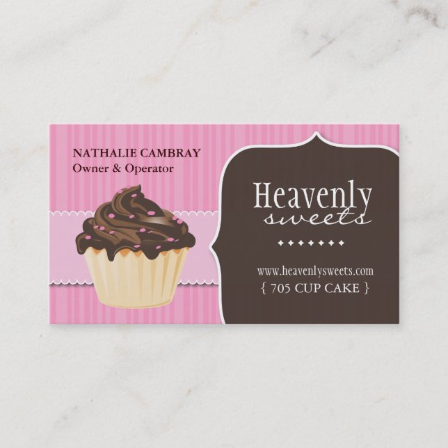Fun and Whimsical Cupcake | Bakery Business Card (Front)