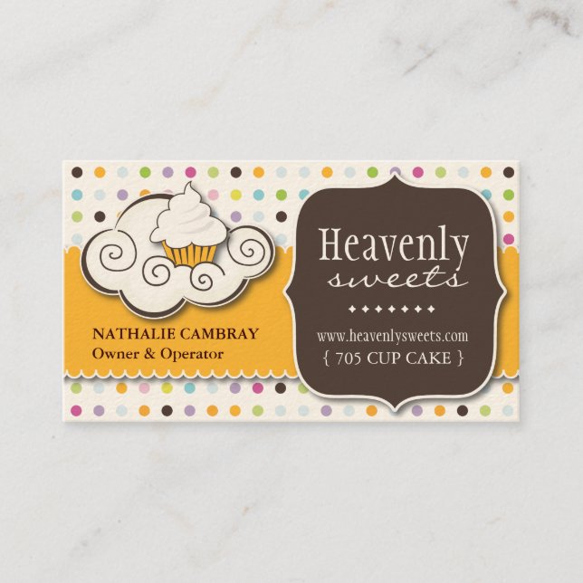 Fun and Whimsical Cupcake | Bakery Business Card (Front)