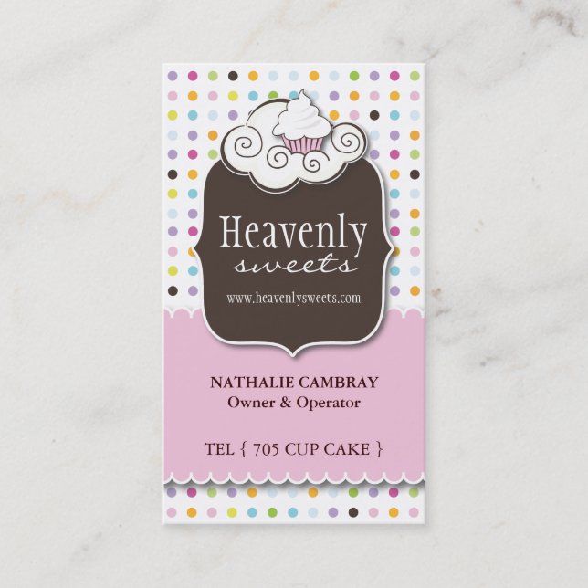 Fun and Whimsical Cupcake | Bakery Business Card (Front)