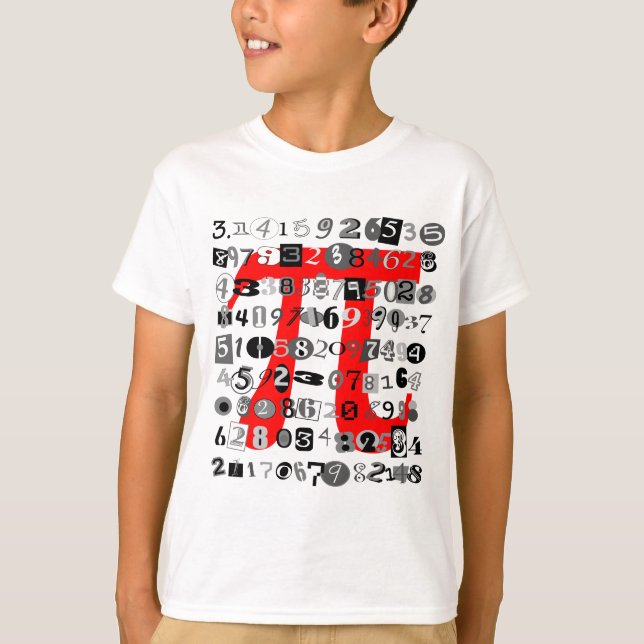 Fun and Whimsical Digits of Pi T-Shirt (Front)