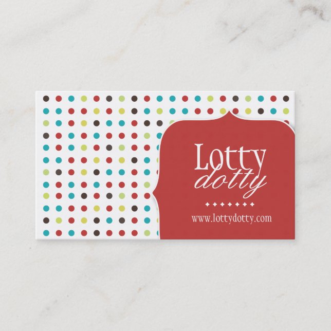 Fun and Whimsical Polk A Dot Business Card (Front)