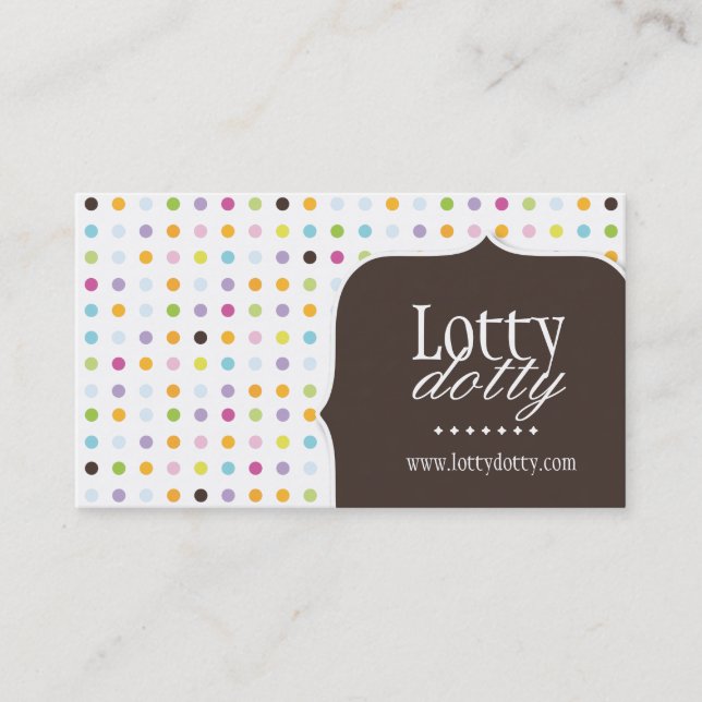 Fun and Whimsical Polk A Dot Business Card (Front)
