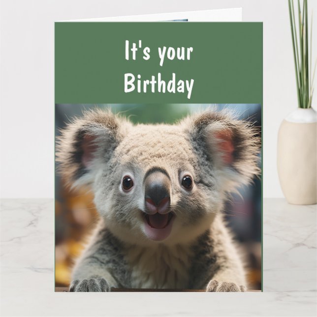Fun Animal Humour Koala Koality Fun  Card (Front)