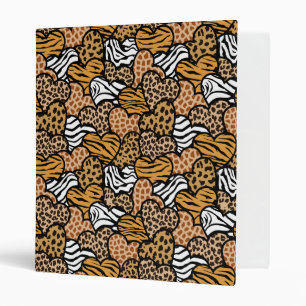 Fun animal pattern hearts binder