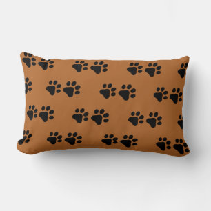 Fun animal paw prints dog cat lumbar pillow