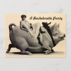 Fun Antique Wedding Bachelorette Party Invitations
