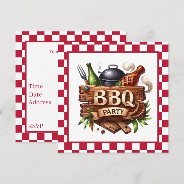 Fun any purpose BBQ party  Invitation (Front/Back)