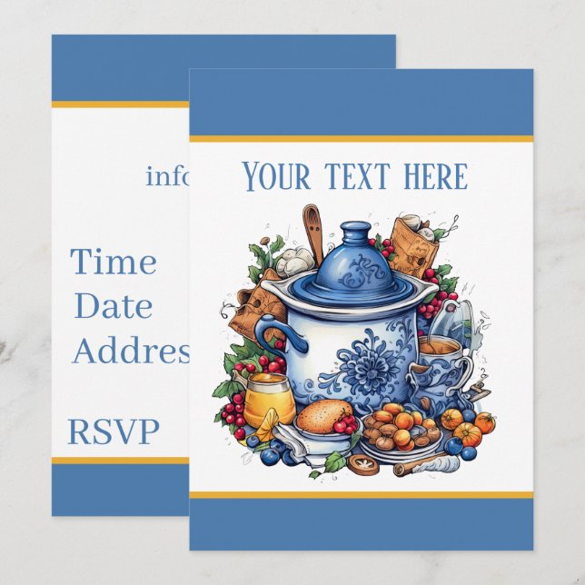Fun any purpose potluck party  invitation (Front/Back)