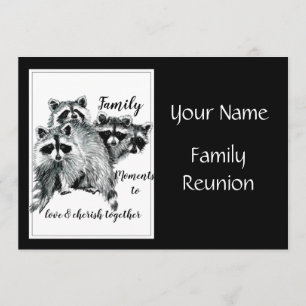 Fun Any Time, Family Reunion Cute Raccoon Animals Invitation