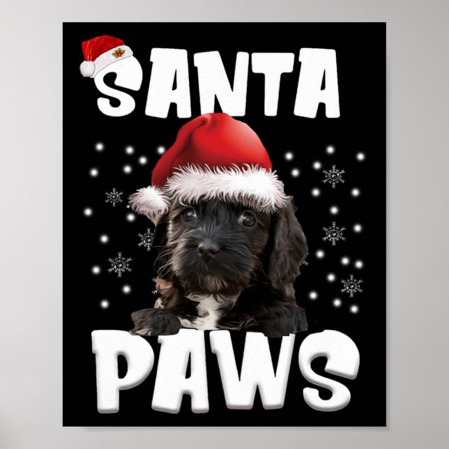 Fun Apoo Christmas Lights Tree Dog Lover Xmas  Poster (Front)