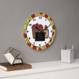 Fun Apple Fruit Horloge murale de la cuisine