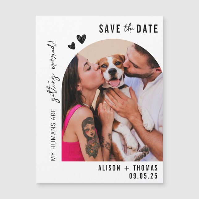 Fun Arch Photo Dog Lovers Wedding Save the Date  (Front)