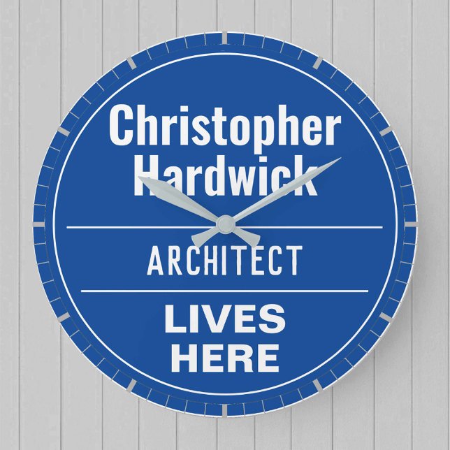 Fun Architecte Wall Style Plaque Grand Horloge (Créateur téléchargé)
