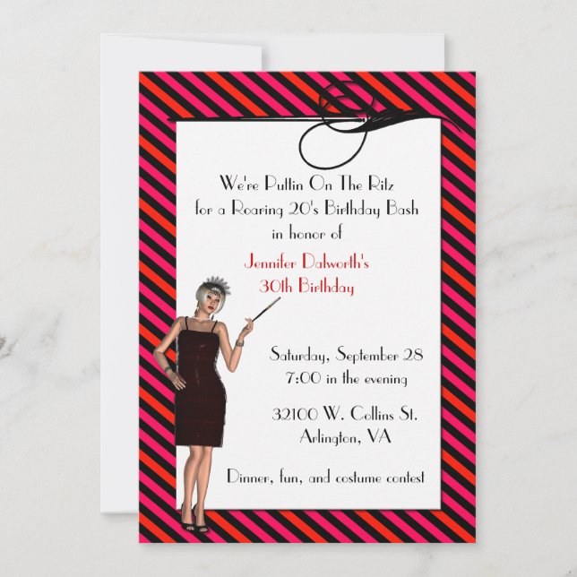 Fun Art Deco Birthday Party Invitation (Front)