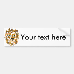 Fun Artsy Lion Abstract Art Bumper Sticker