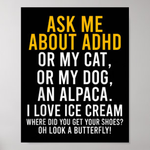 Fun Ask Me About Adhd Autism Mental Health Awarene Poster