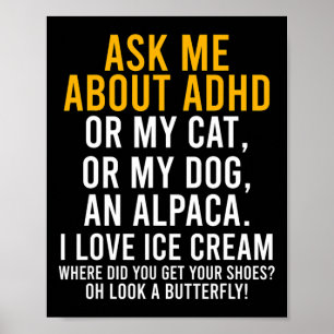 Fun Ask Me About Adhd Autism Mental Health Awarene Poster