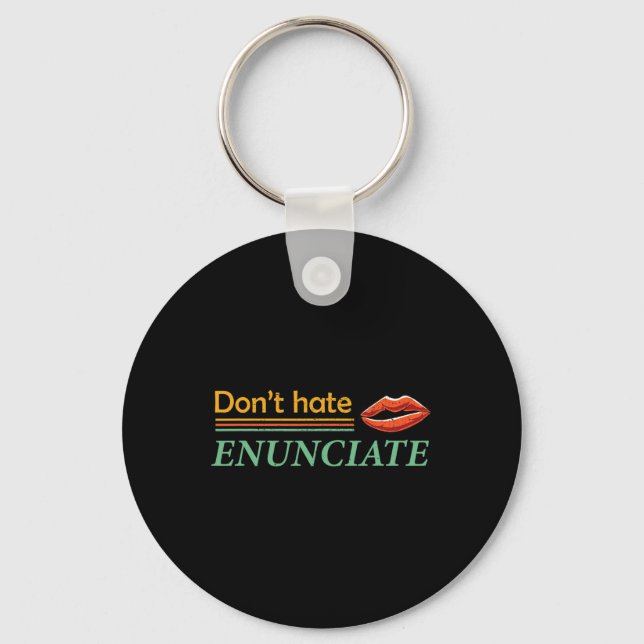 Fun Asl Sign Language Lip Reading Deaf Awareness 1 Keychain (Front)