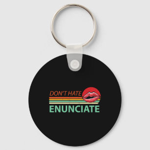 Fun Asl Sign Language Lip Reading Deaf Awareness 2 Keychain