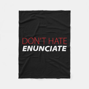 Fun Asl Sign Language Lip Reading Deaf Awareness Fleece Blanket