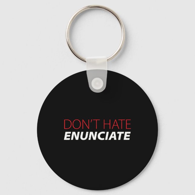 Fun Asl Sign Language Lip Reading Deaf Awareness  Keychain (Front)