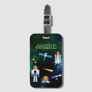 Fun Astronaut Collage  Personalized Luggage Tag