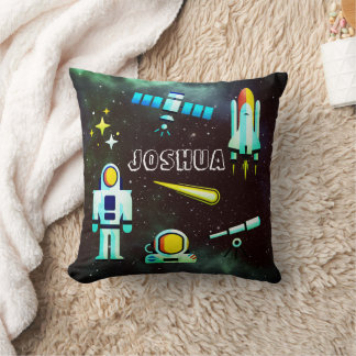 Fun Astronaut Collage Personalized Throw Pillow
