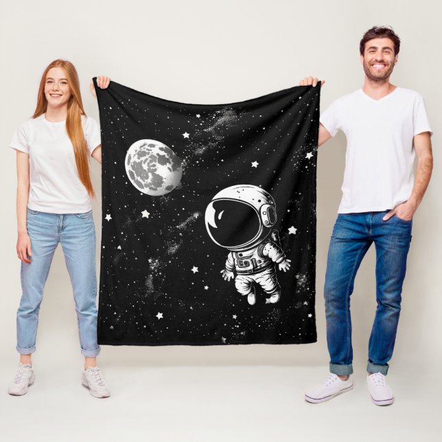 Fun Astronaut In Space Fleece Blanket (In Situ)