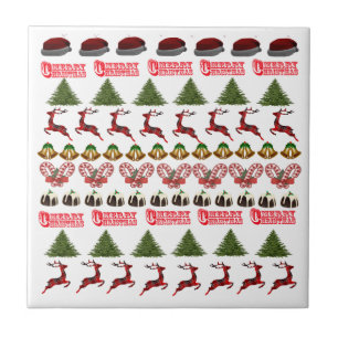 Fun At Christmas Time Pattern, Tile