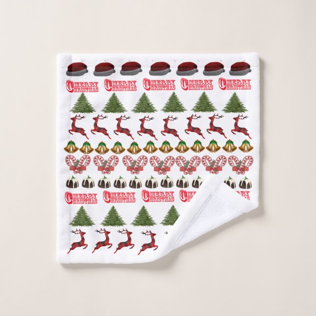 Fun At Christmas Time Pattern, Wash Cloth (Wash Cloth)