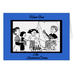 Fun At Summer Camp B&W Drawing