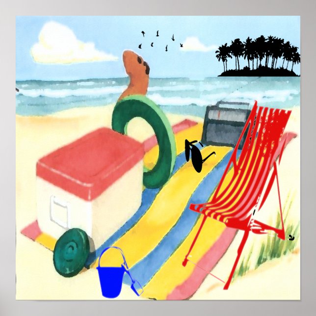 Fun at the Beach Poster (Front)