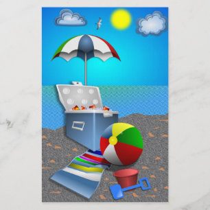 FUN AT THE BEACH STATIONERY