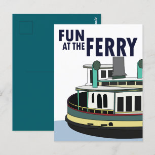 Fun At The Ferry Boat Travel Postcard