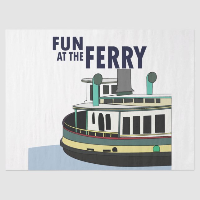 Fun At The Ferry Boat Travel Tissue Paper (Front)