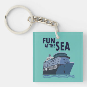 Fun At The Sea Cruise Ship Keychain
