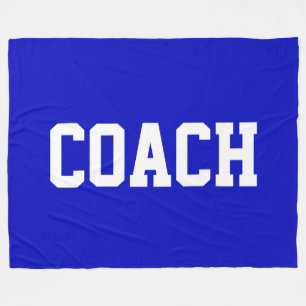 Fun Athletic Bold White CAPTAIN Text On Navy Blue Fleece Blanket